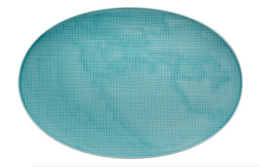Mesh Aqua Oval Platter 42cm